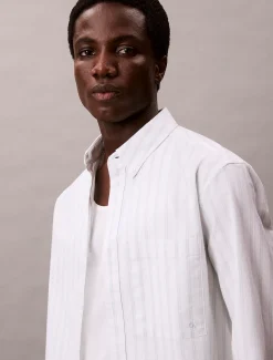 Gestreept Oxford klassiek button-down overhemd