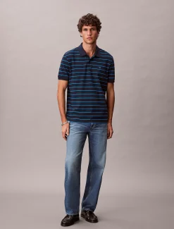 Gestreept piqué poloshirt
