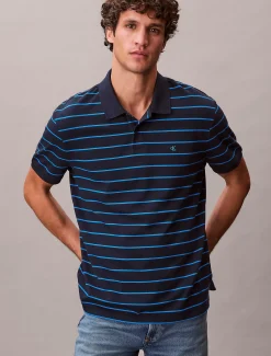 Gestreept piqué poloshirt