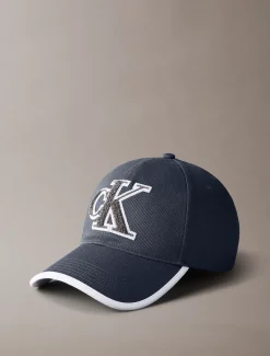 Gestructureerde monogram baseballpet