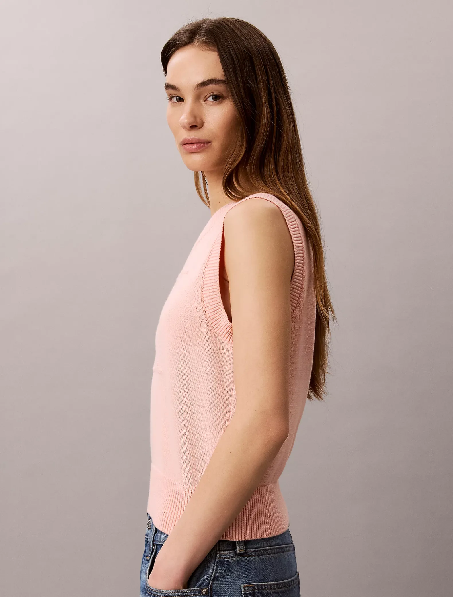 Getextureerde monogram tanktop