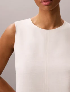 Getextureerde mouwloze top