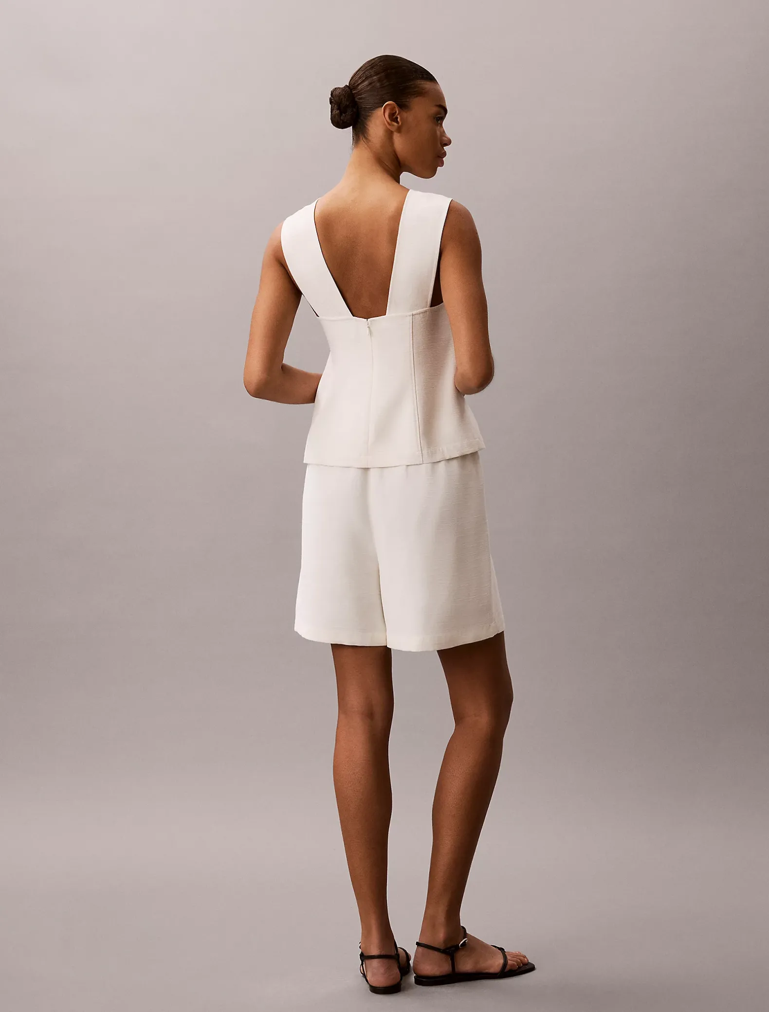Getextureerde mouwloze top