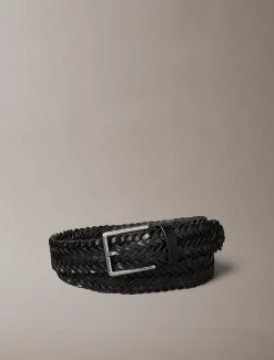 Gevlochten leren riem