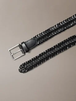 Gevlochten leren riem