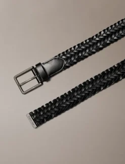 Gevlochten volnerf leren riem