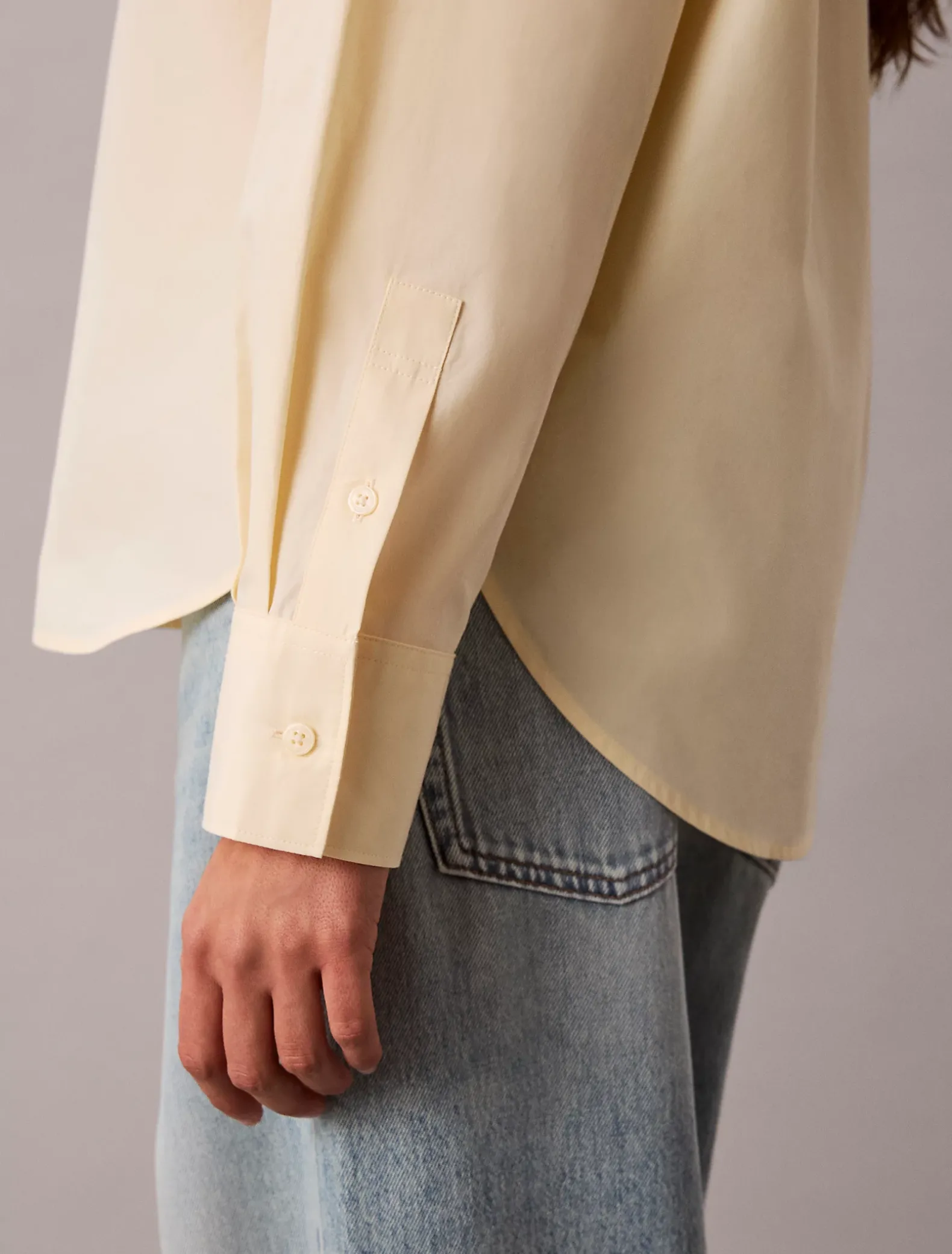 Geweven popeline button-down overhemd met monologo