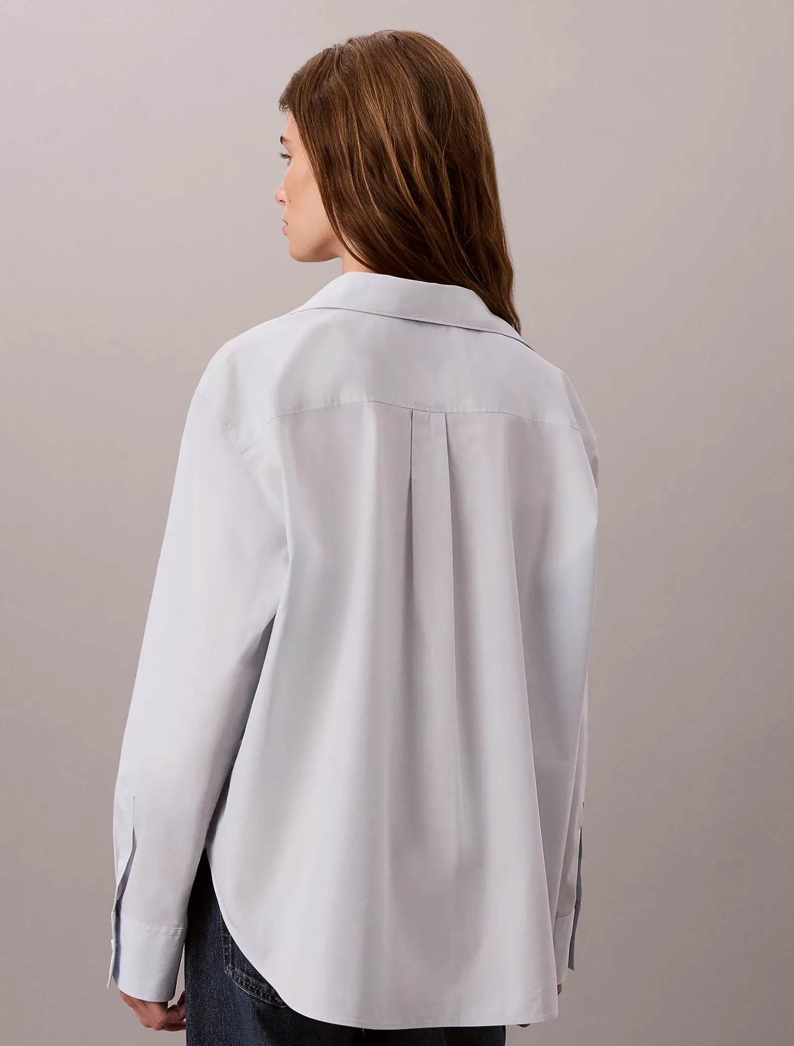 Geweven popeline button-down overhemd met monologo