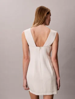 Glanzende mini-jurk met textuur