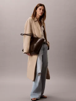 Glanzende tote bag met folielogo