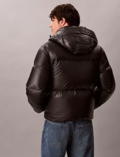 Glanzend nylon donzen pufferjack