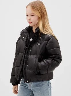 Glanzend nylon puffer jack