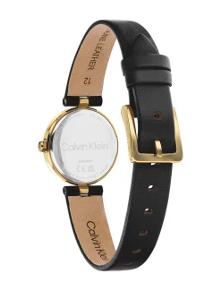 Gleam horloge met vergulde leren band