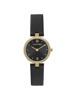 Gleam horloge met vergulde leren band