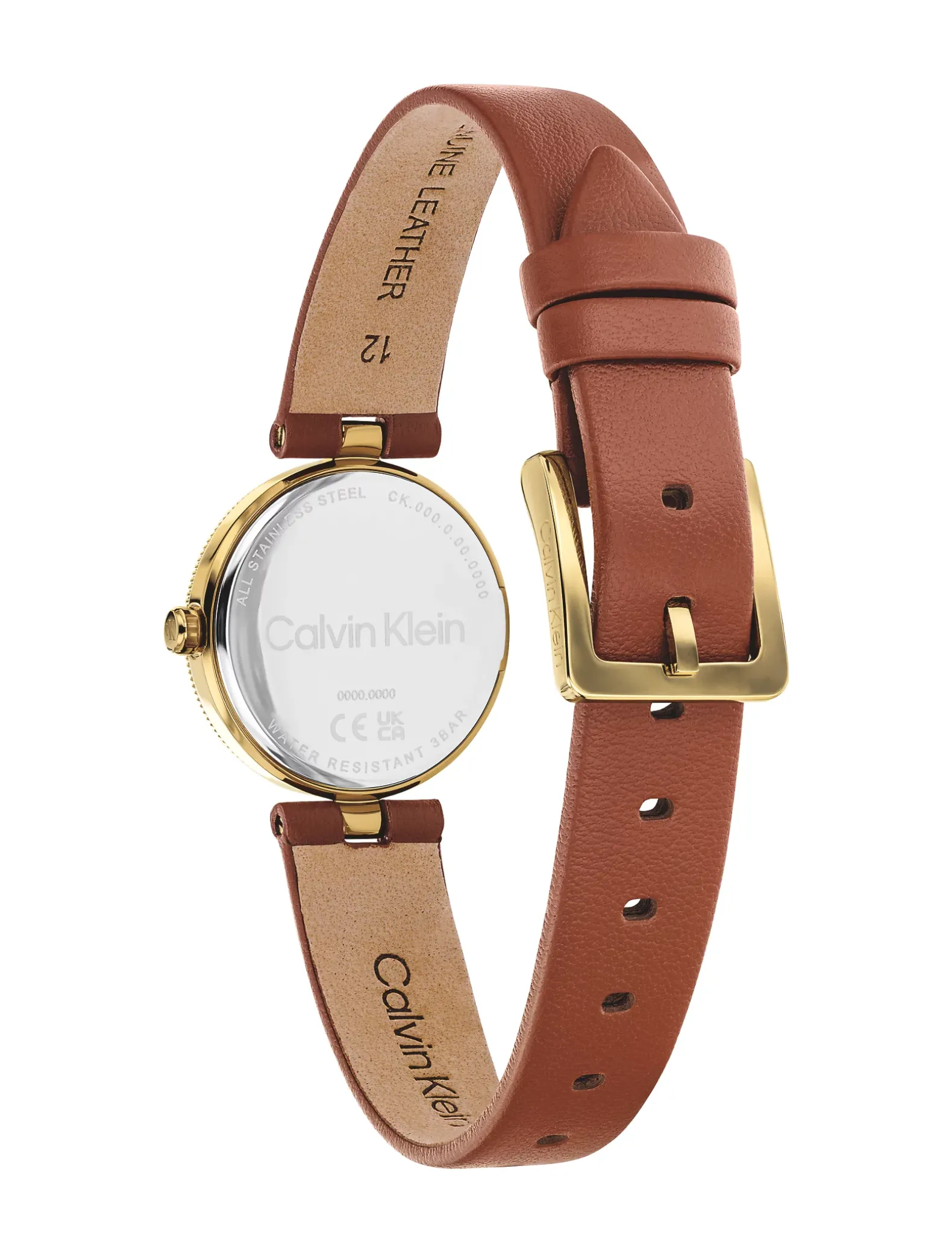 Gleam horloge met vergulde leren band