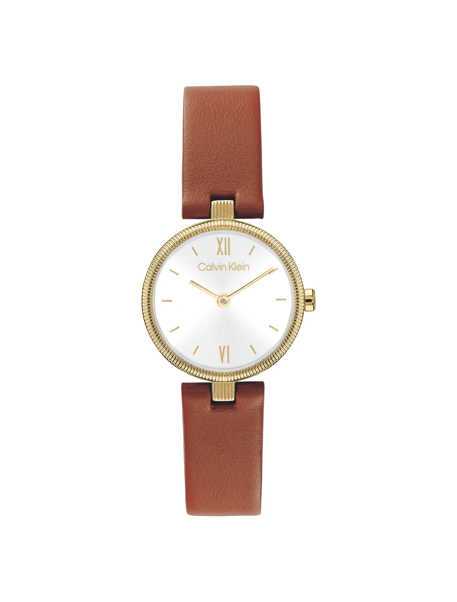 Gleam horloge met vergulde leren band