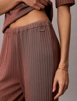 Glimmende geribde pull-on broek