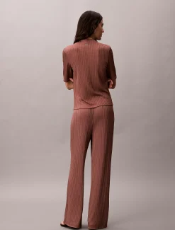 Glimmende geribde pull-on broek