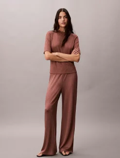 Glimmende geribde pull-on broek