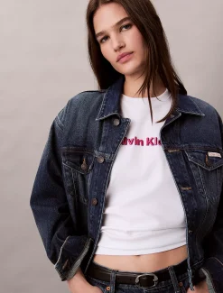 Grafisch klassiek T-shirt met geborduurd logo