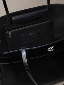 Grote draagtas met monogram en krokodillenprint