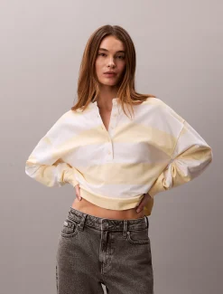 Henley top met varsity streep