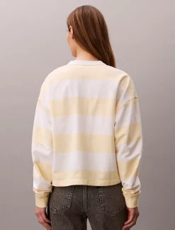 Henley top met varsity streep
