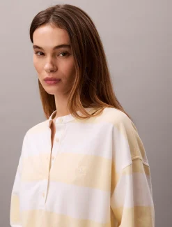 Henley top met varsity streep