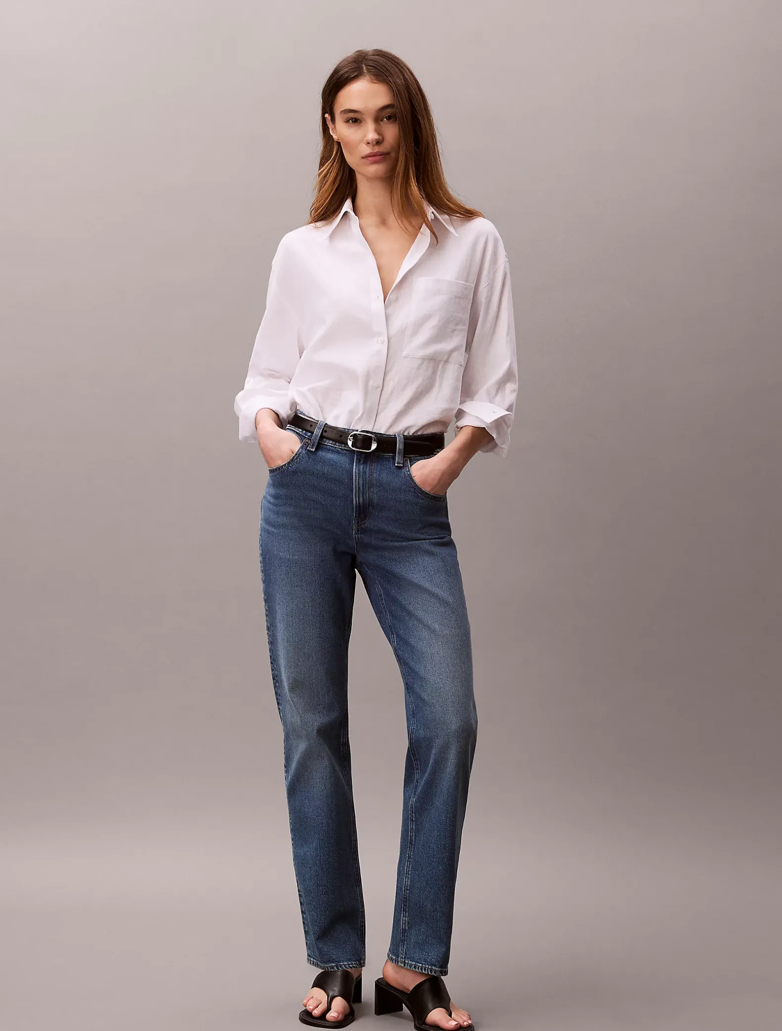 High Rise Straight Jeans