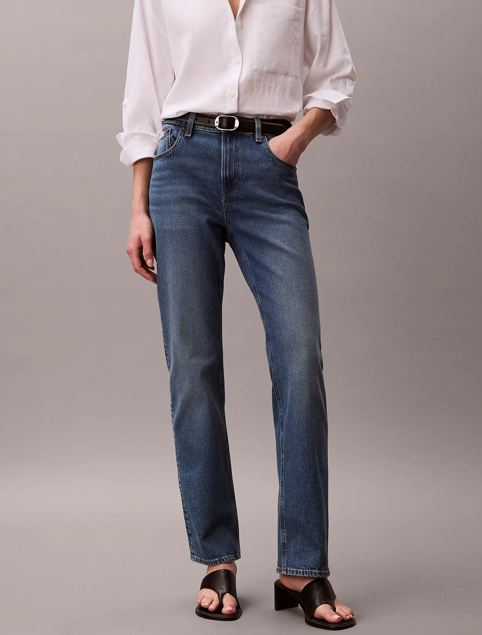 High Rise Straight Jeans