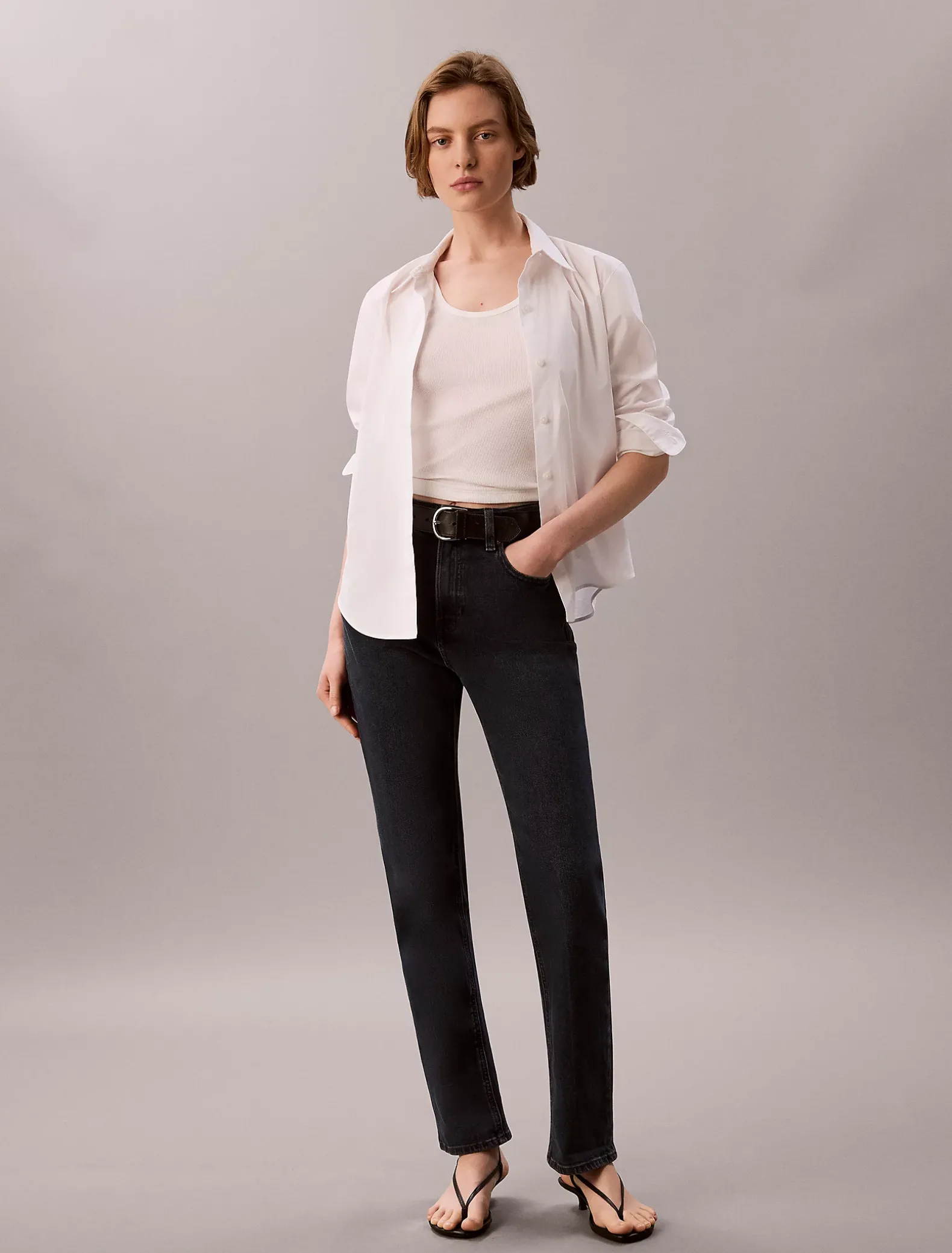 High Rise Straight Jeans