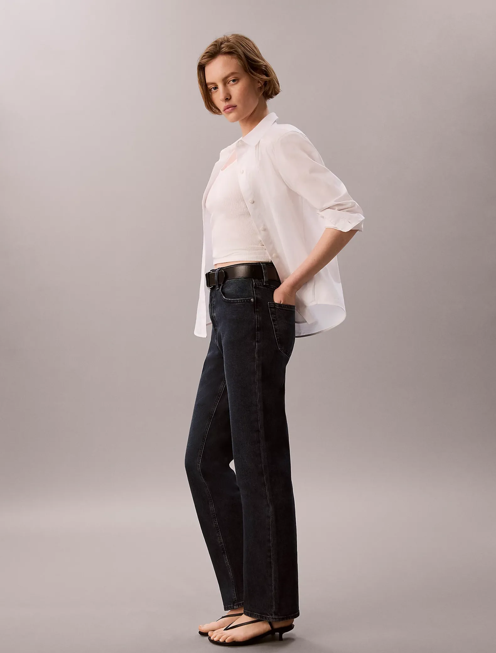 High Rise Straight Jeans
