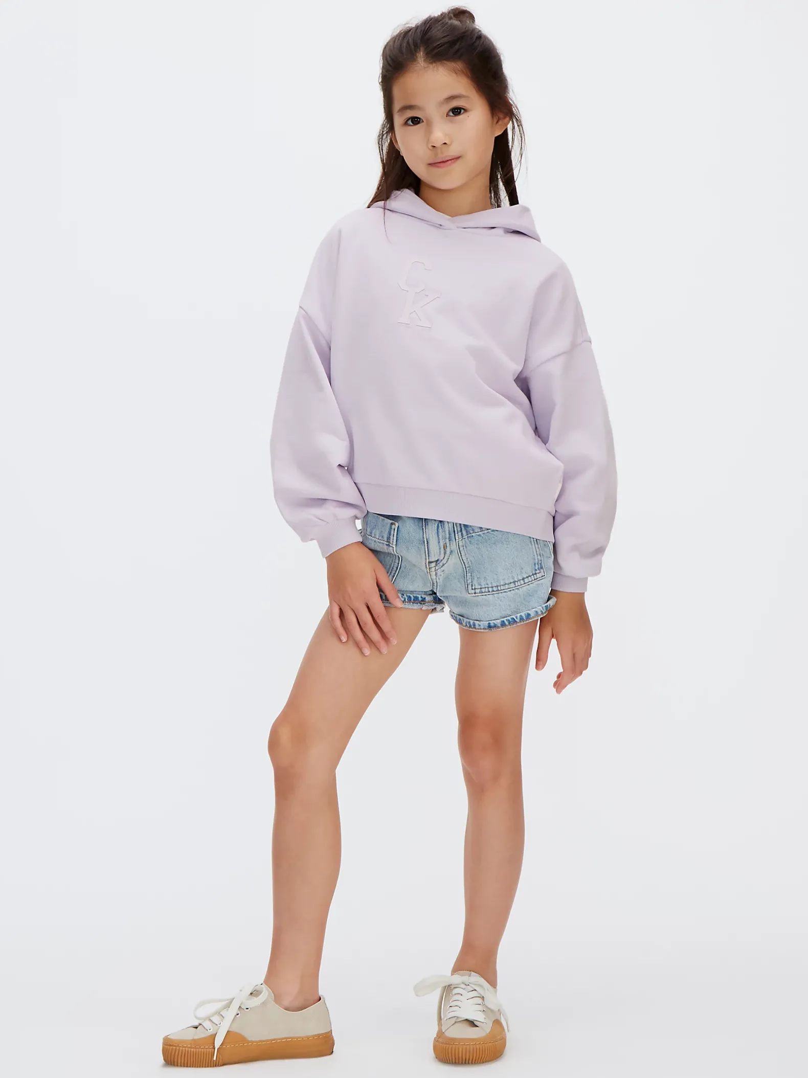 Hoekige hoodie met logo en print achter