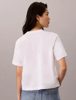 Hoekig T-shirt met scriptlogo