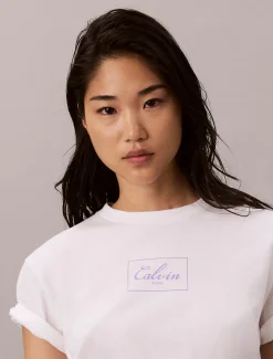 Hoekig T-shirt met scriptlogo