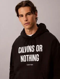 Hoodie met 'Relaxed Calvins Or Nothing'-opdruk