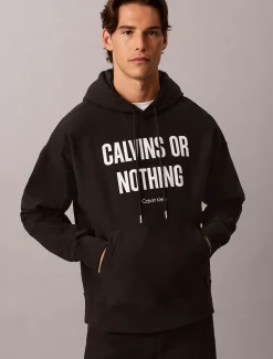 Hoodie met 'Relaxed Calvins Or Nothing'-opdruk