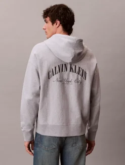 Hoodie met rits en varsity-logo