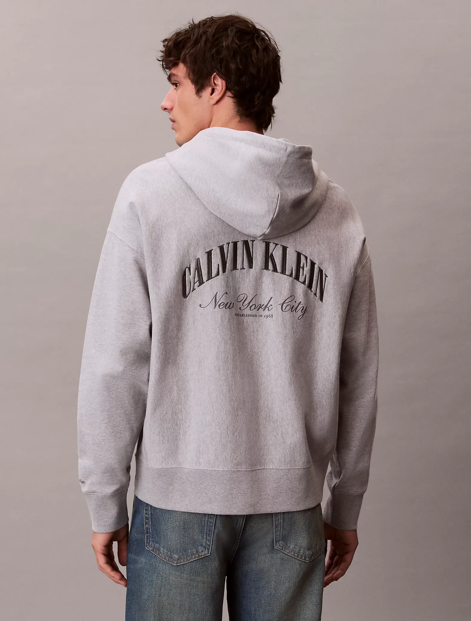 Hoodie met rits en varsity-logo