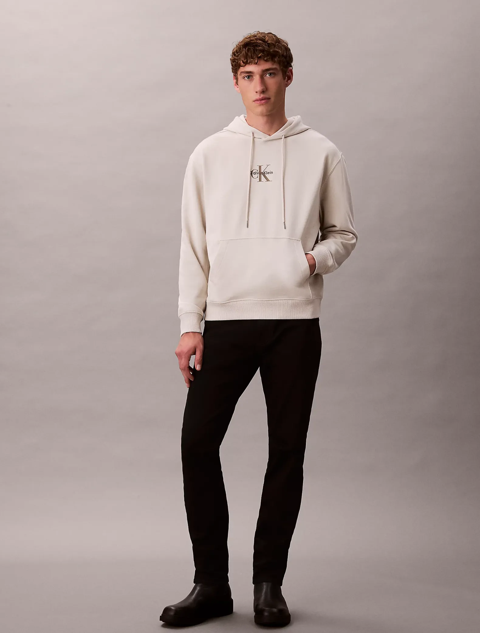 Hoodie van badstofkatoen met monogram