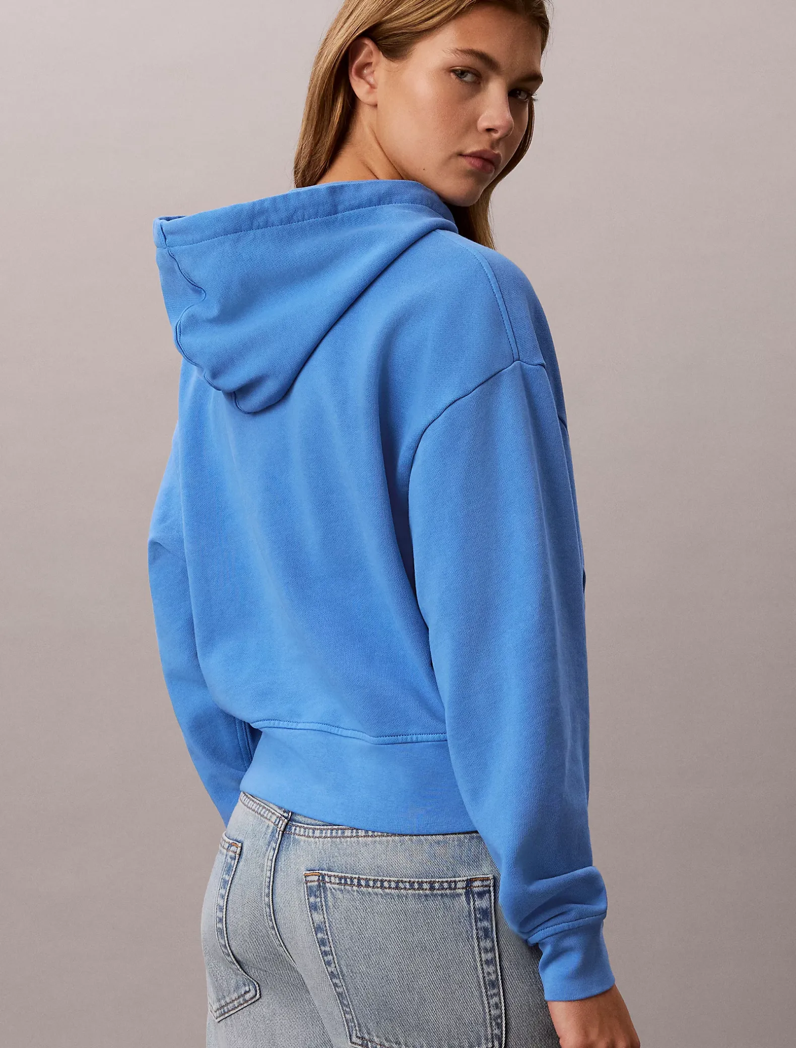 Hoodie van gewassen badstof met monogram