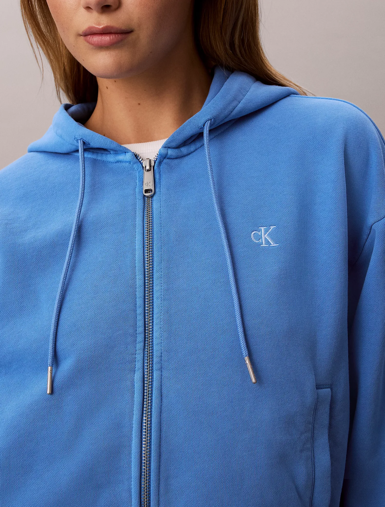 Hoodie van gewassen badstof met monogram