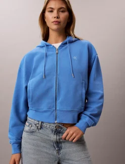 Hoodie van gewassen badstof met monogram
