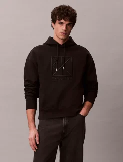 Hoodie van zware jersey met logo