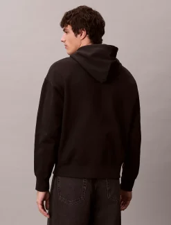 Hoodie van zware jersey met logo