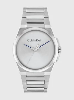 Horloge met geborstelde wijzerplaat en armband