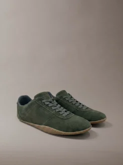 Hybride ballerinaschoenen van suède
