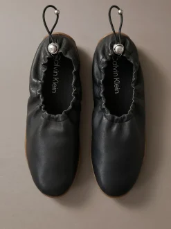 Hybride leren balletsneakers