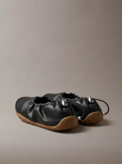 Hybride leren balletsneakers