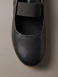 Hybride leren balletsneakers